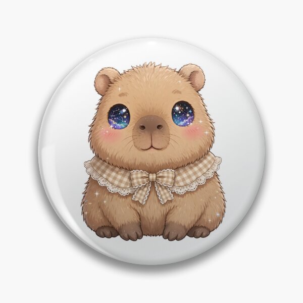 Item preview, Capybara with beige / brown checkered bow designed and sold by priyankajustine.