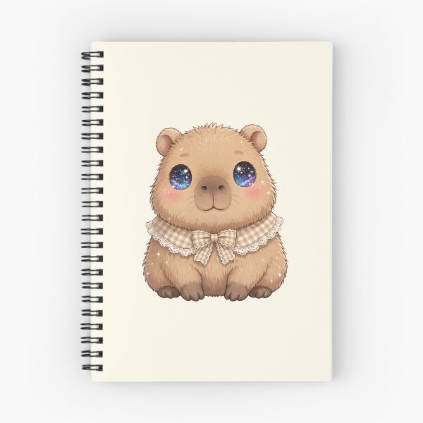 Item preview, Capybara with beige / brown checkered bow designed and sold by priyankajustine.
