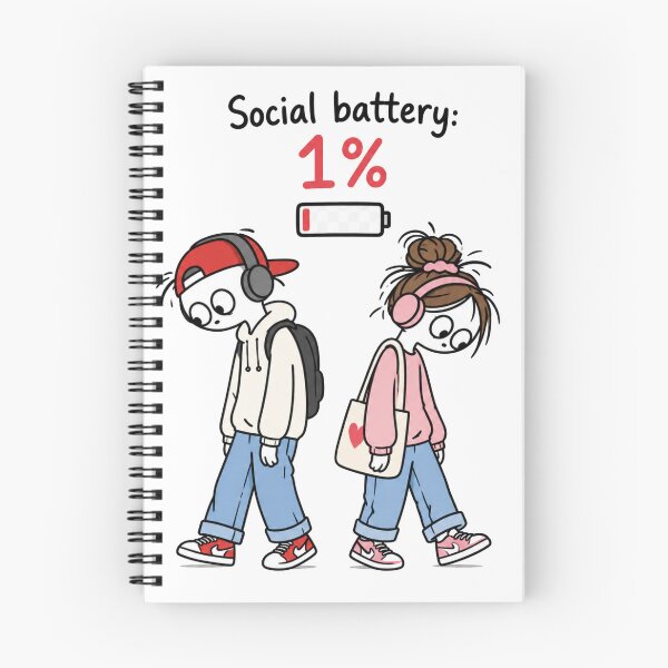 Item preview, Social Battery 1% – Funny Introvert Couple designed and sold by SimonasPeace.