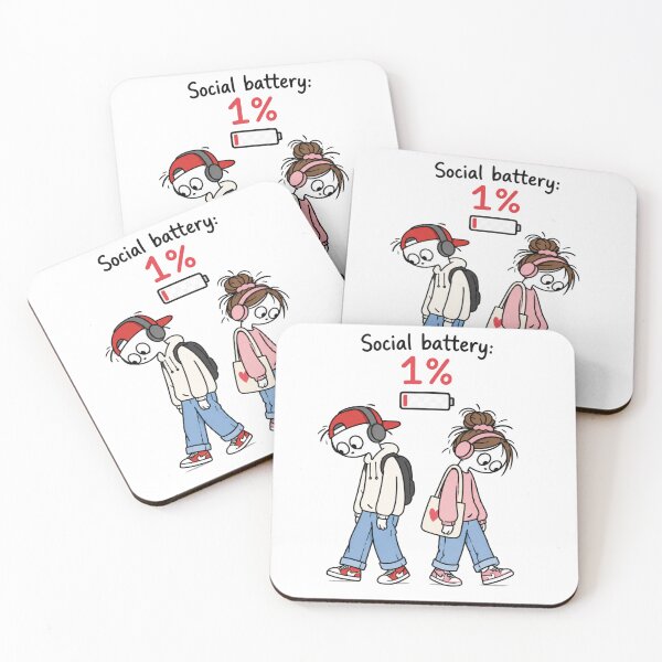 Item preview, Social Battery 1% – Funny Introvert Couple designed and sold by SimonasPeace.