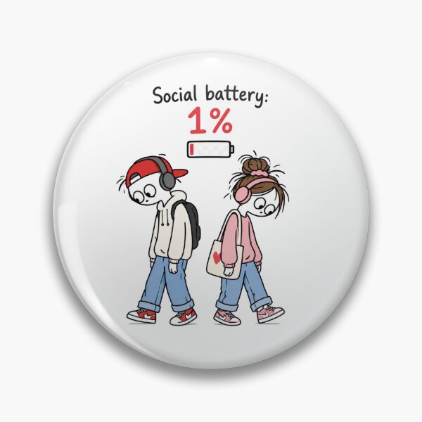Item preview, Social Battery 1% – Funny Introvert Couple designed and sold by SimonasPeace.