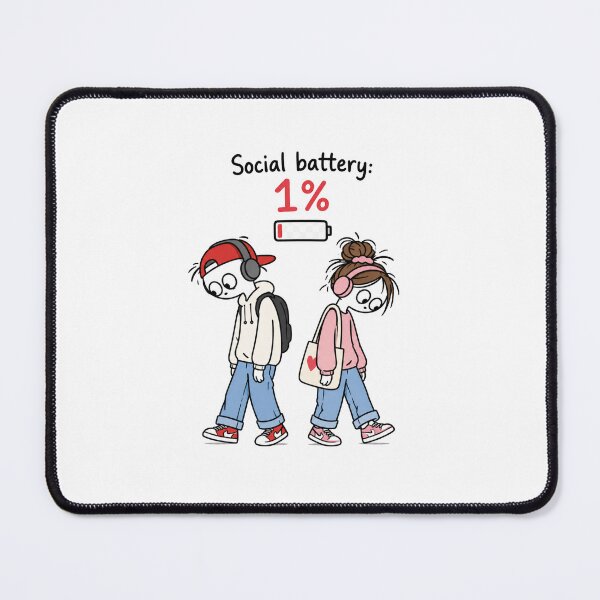Item preview, Social Battery 1% – Funny Introvert Couple designed and sold by SimonasPeace.