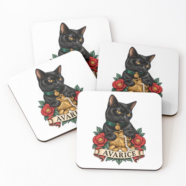 Item preview, Greed Avarice Seven Deadly Sins Black Cat designed and sold by Old's Cool Cat Studio.