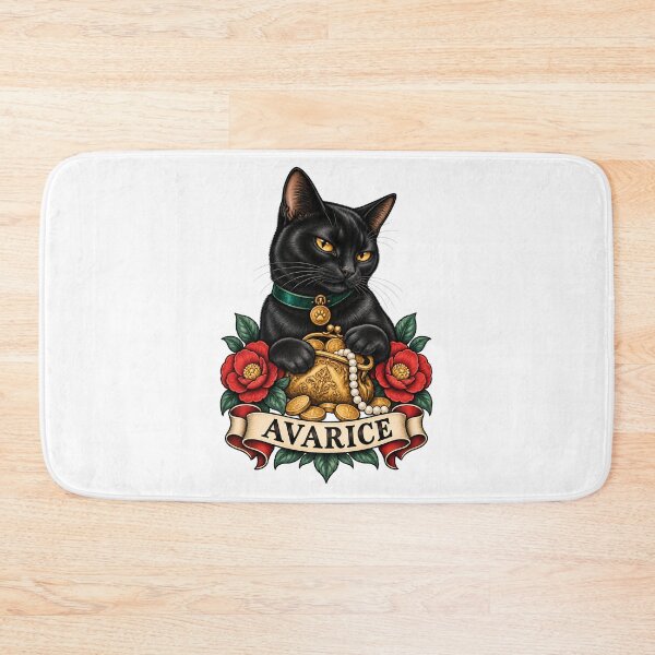 Item preview, Greed Avarice Seven Deadly Sins Black Cat designed and sold by Old's Cool Cat Studio.