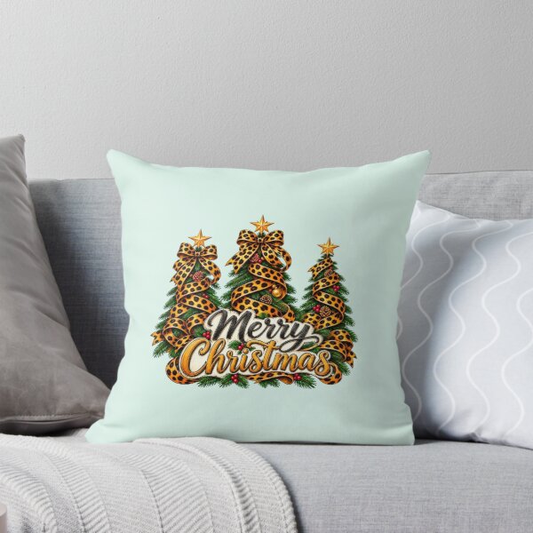 Item preview, Safari Christmas Tree Trio with Leopard Ribbon designed and sold by annenambiro.