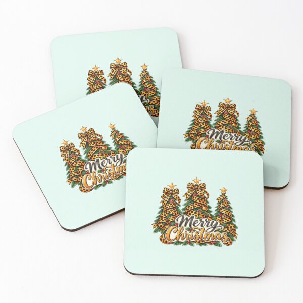 Item preview, Safari Christmas Tree Trio with Leopard Ribbon designed and sold by annenambiro.