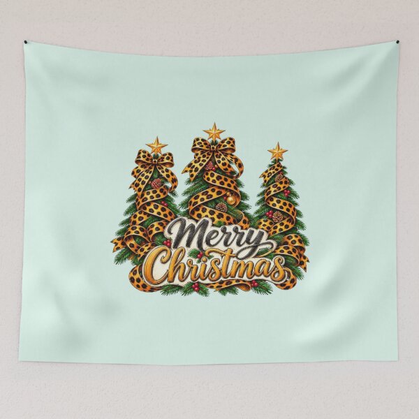 Item preview, Safari Christmas Tree Trio with Leopard Ribbon designed and sold by annenambiro.