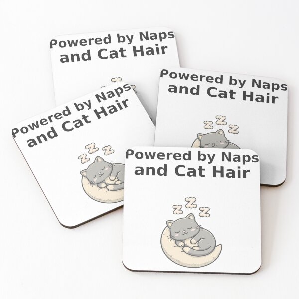 Item preview, powered-by-naps-and-cat-hair-funny-cat designed and sold by samimouhdi.