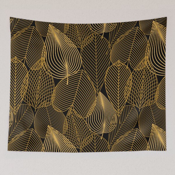 Item preview, Elegant Gold Line Art Leaf designed and sold by FestivityFinds.