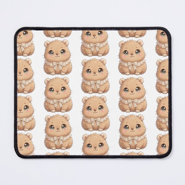 Item preview, Cute Capybara with beige lace bow designed and sold by priyankajustine.