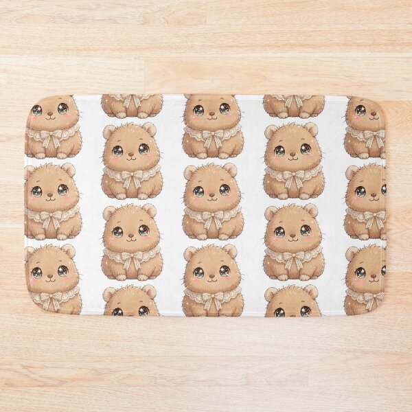 Item preview, Cute Capybara with beige lace bow designed and sold by priyankajustine.