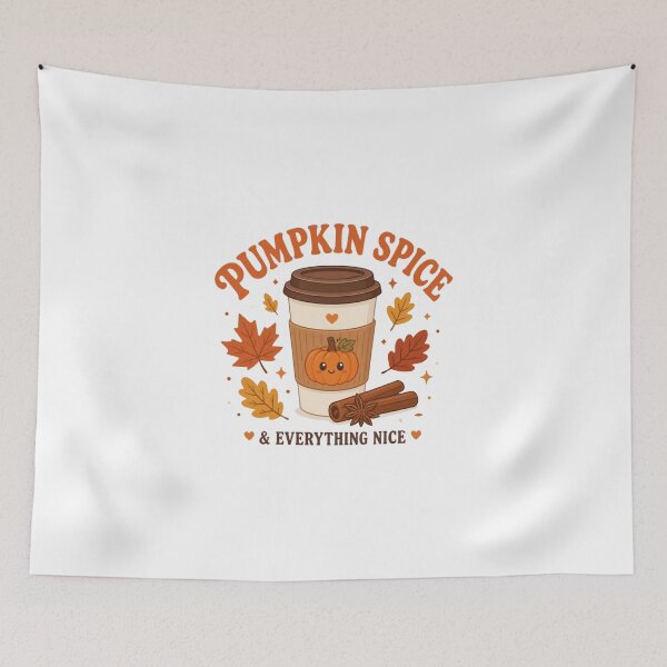 Item preview, Pumpkin Spice And Everything Nice Cute Fall Coffee Art designed and sold by Créative touche .