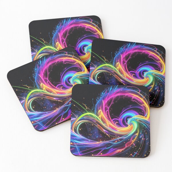 Item preview, Neon Rainbow Vortex – Vibrant Abstract Swirl Energy Wave Art. designed and sold by fbtrisha.