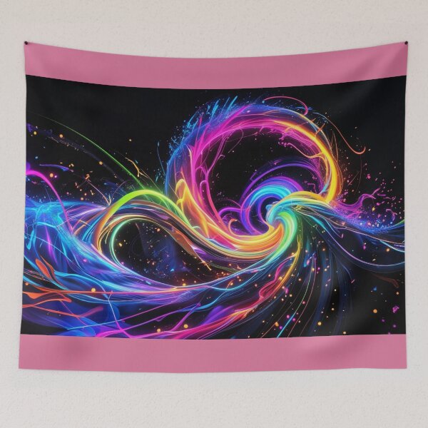 Item preview, Neon Rainbow Vortex – Vibrant Abstract Swirl Energy Wave Art. designed and sold by fbtrisha.