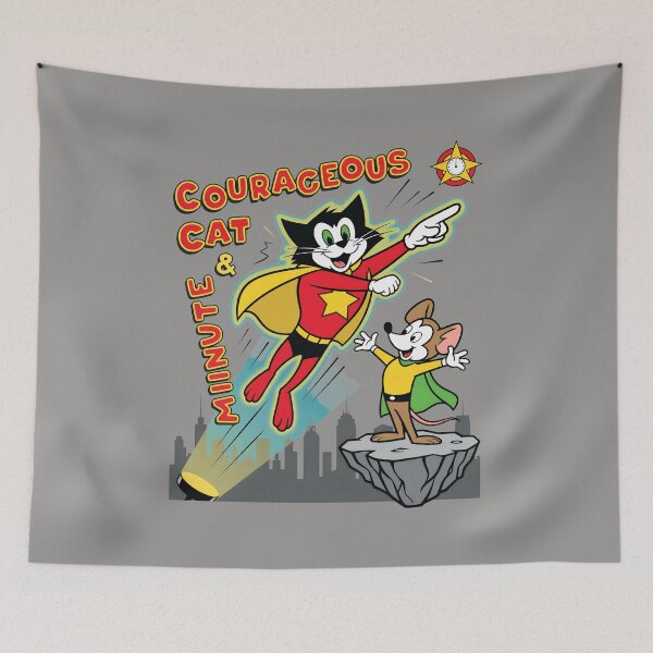 Item preview, Courageous Cat & Minute Mouse Retro Cartoon Tee-47 designed and sold by TadijBabic.