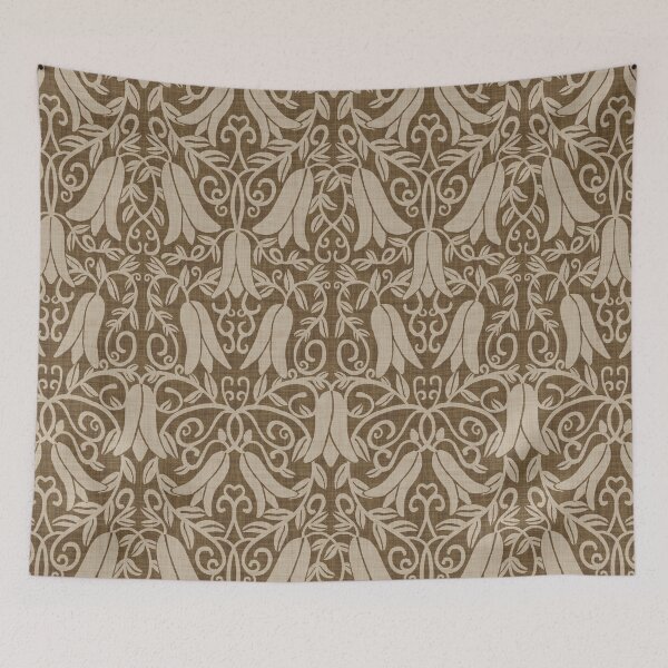 Item preview, Moody burnt umber Copihue bell flower vine Chile designed and sold by FrancesPoff.