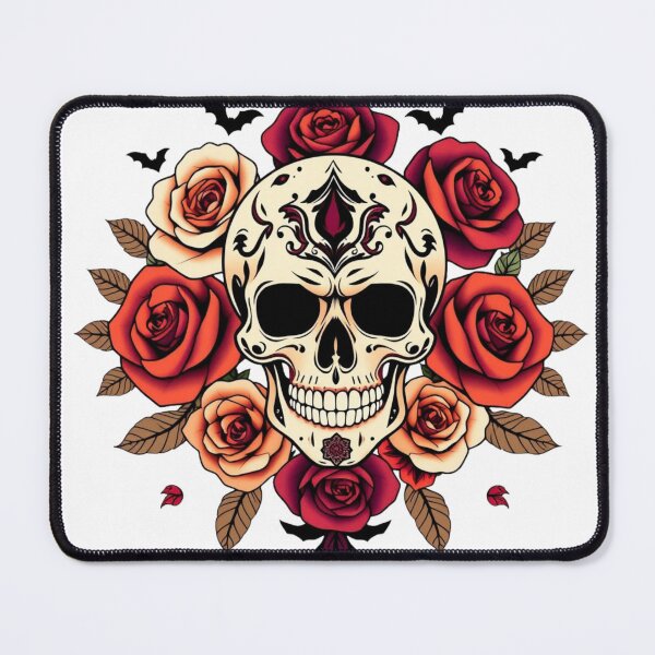 Item preview, Ornate Sugar Skull & Rose Wreath Halloween Art designed and sold by EG Creativity Art.