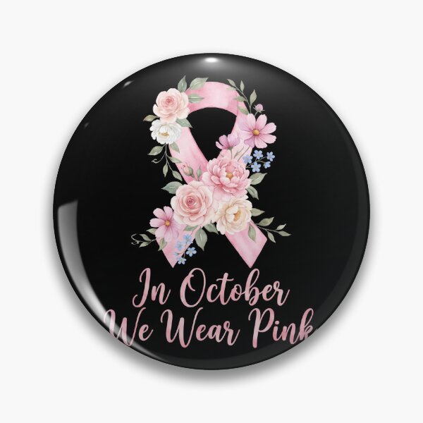 Item preview, In October We Wear Pink Floral Ribbon Breast Cancer Awareness designed and sold by TeNovaStudio.