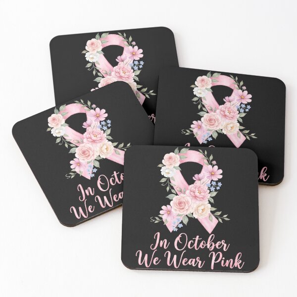Item preview, In October We Wear Pink Floral Ribbon Breast Cancer Awareness designed and sold by TeNovaStudio.