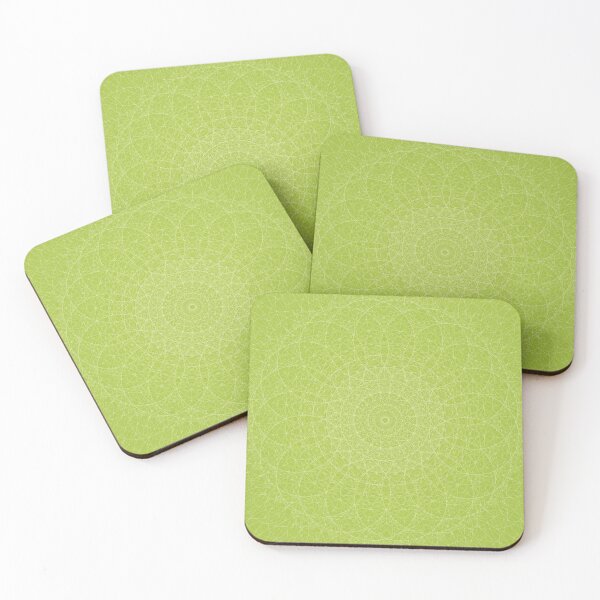 Item preview, Chartreuse Green Mandala with Radiating White Geometry designed and sold by tryandplay.