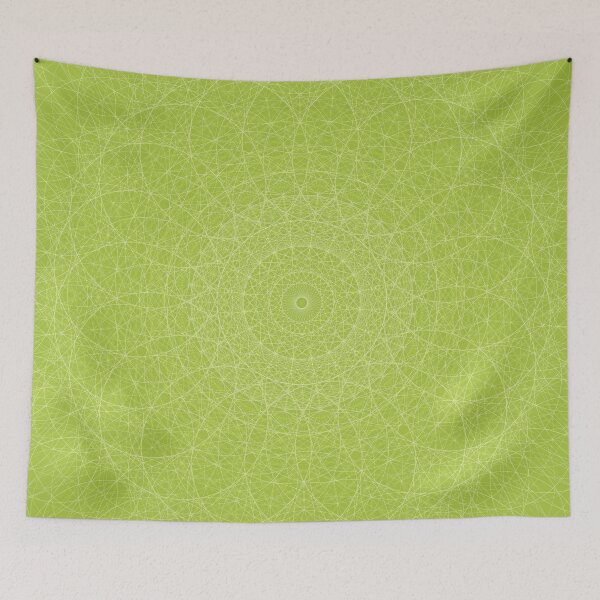 Item preview, Chartreuse Green Mandala with Radiating White Geometry designed and sold by tryandplay.