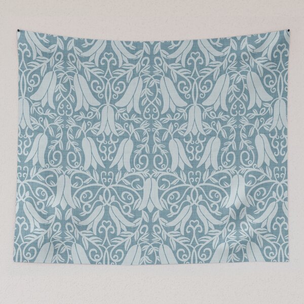 Item preview, Dusty denim blue Copihue bell flower vine Chile designed and sold by FrancesPoff.