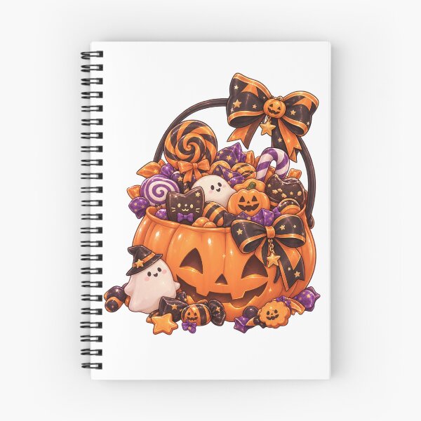Item preview, Cute Halloween Candy Pumpkin Basket Ghost Kawaii designed and sold by Kiralemon.