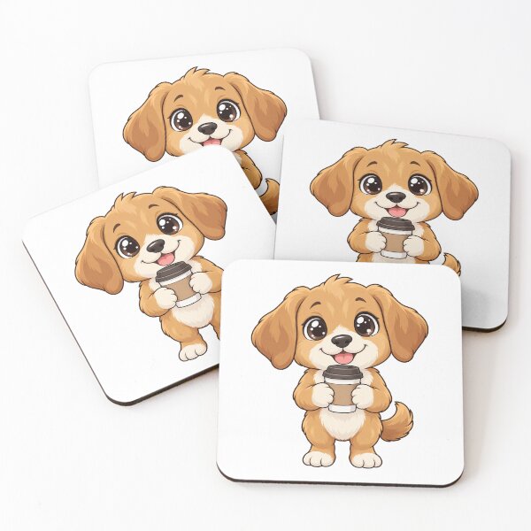 Item preview, Cute Kawaii Dog With Coffee designed and sold by Eternalski.