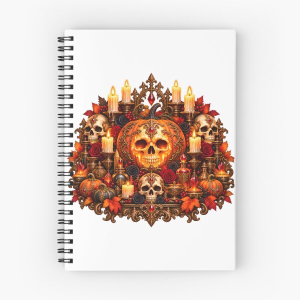 Item preview, Gilded Pumpkin Skull Altar – Gothic Halloween Emblem designed and sold by Clothes With Smiling Animals Walt Gral.