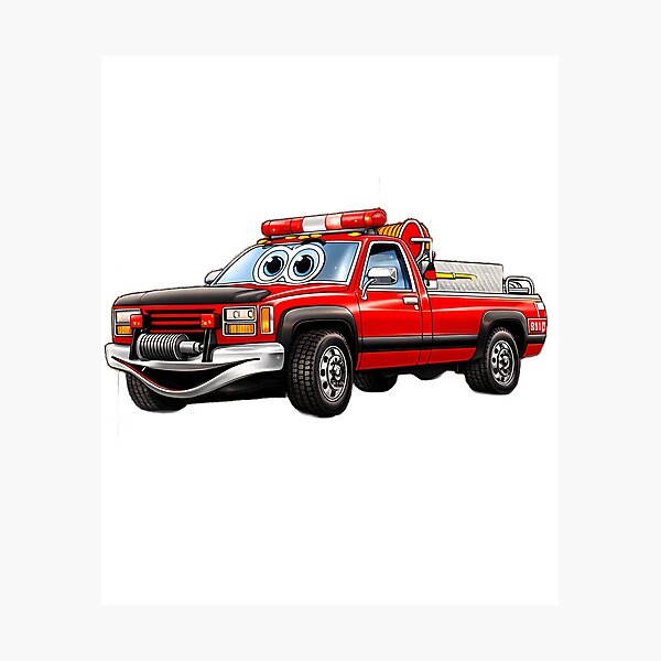 Item preview, Grass Fire Truck Cartoon designed and sold by ca-rlyneder.