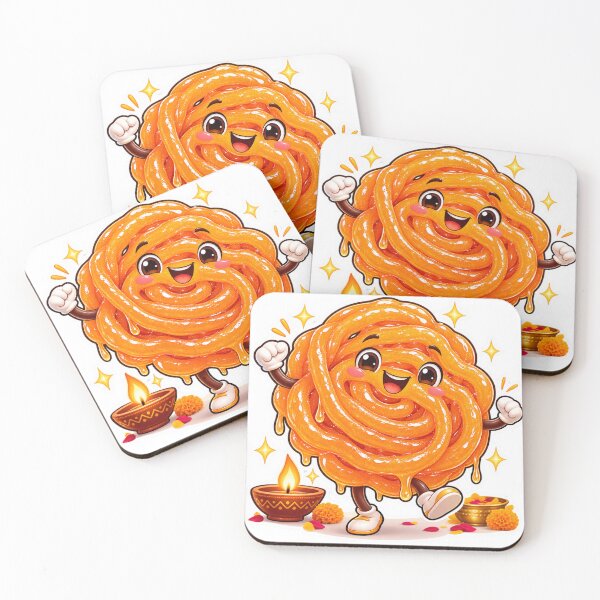 Item preview, Kawaii Jalebi Sticker, Cute Indian Sweet Diwali Die-Cut Vinyl Decal designed and sold by PriyankaSonara.