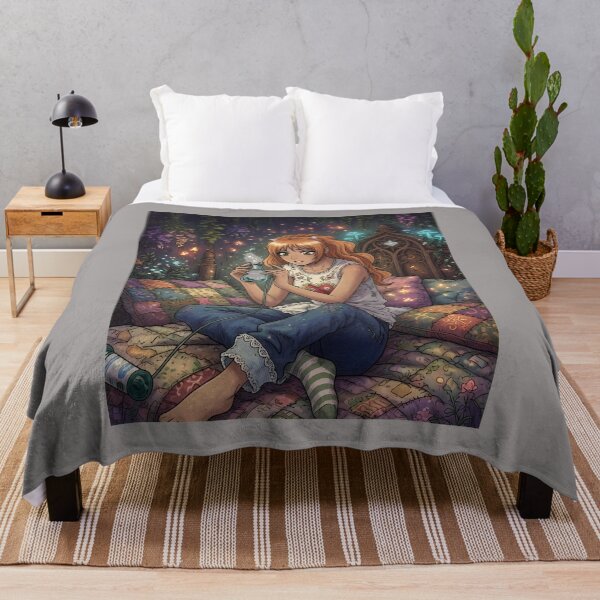 Item preview, Cozy Anime Girl Relaxing On Bed Scene-29 designed and sold by EnzoMarino.