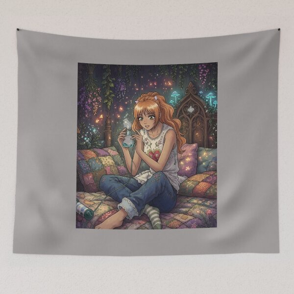 Item preview, Cozy Anime Girl Relaxing On Bed Scene-29 designed and sold by EnzoMarino.