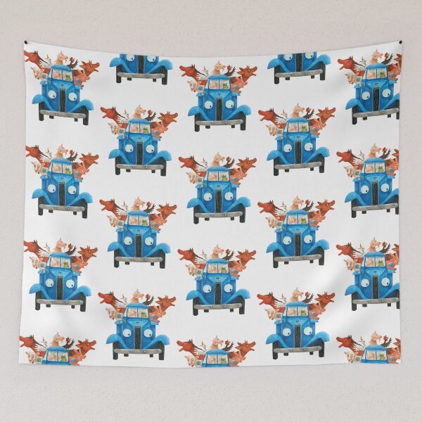 Item preview, Little Blue Truck With Farm Animals Classic Illustration designed and sold by ca-rlyneder.