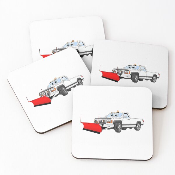 Item preview, White R Pick Up Truck Snow Plow Cartoon designed and sold by ca-rlyneder.