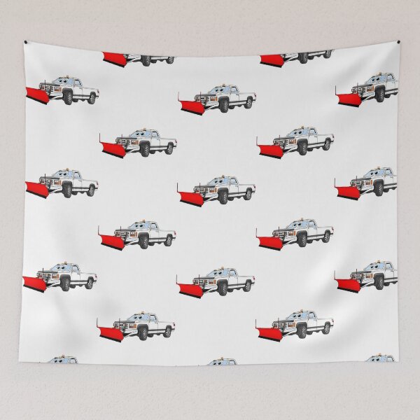 Item preview, White R Pick Up Truck Snow Plow Cartoon designed and sold by ca-rlyneder.