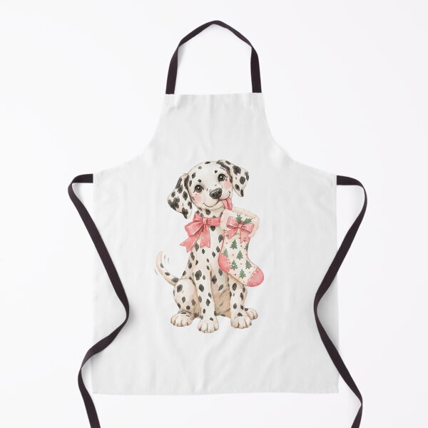 Item preview, Cute Watercolor Dalmatian Puppy with Christmas Stocking and Pink Bow Holiday Art designed and sold by 1707warehouse.