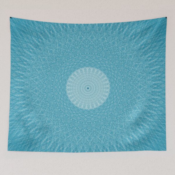 Item preview, Turquoise Blue Mandala with Radiant White Lace designed and sold by tryandplay.