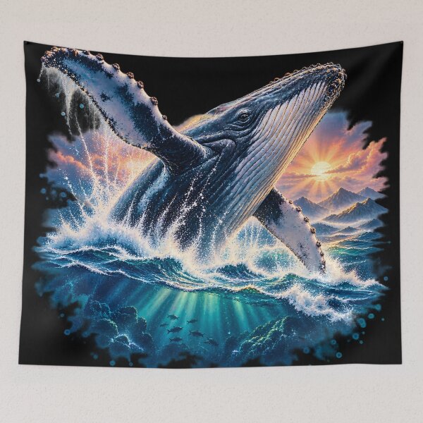 Item preview, Ocean Whale Sunset Waves designed and sold by RkskArt.