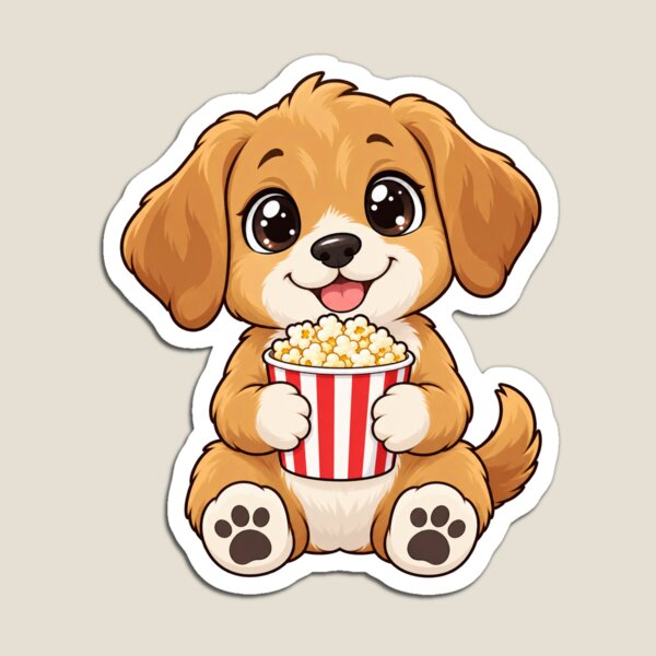 Item preview, Cute Kawaii Dog With Popcorn designed and sold by Eternalski.