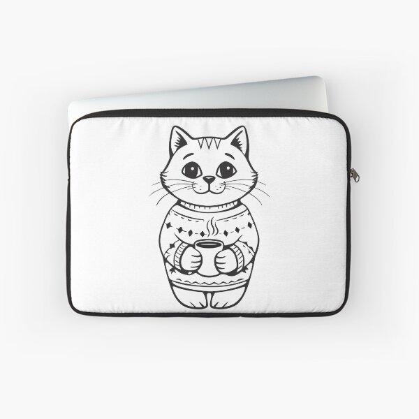 Item preview, Cat in Christmas Sweater with Coffee Funny Gift 2 designed and sold by OneLine Studio.