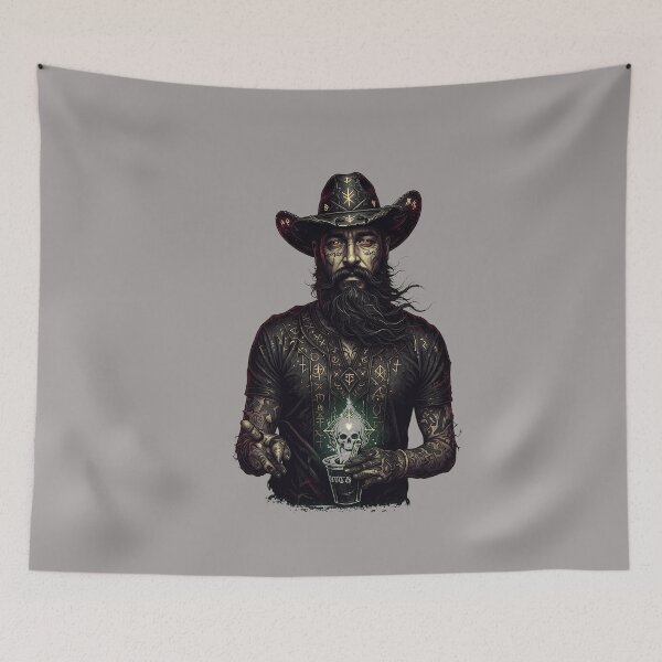 Aperçu de l'œuvre Article 73 : Vêtements graphiques avec portrait de chapeau de cowboy créée et vendue par EnzoMarino.