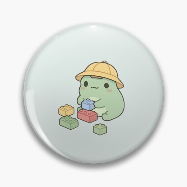 Item preview, Cute Kawaii Frog playing with Legos designed and sold by pixellm.