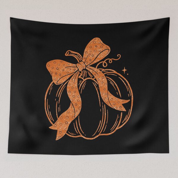 Item preview, Preppy Fall Pumpkin With Polka Dot Coquette Bow designed and sold by FreshVibe Prints.