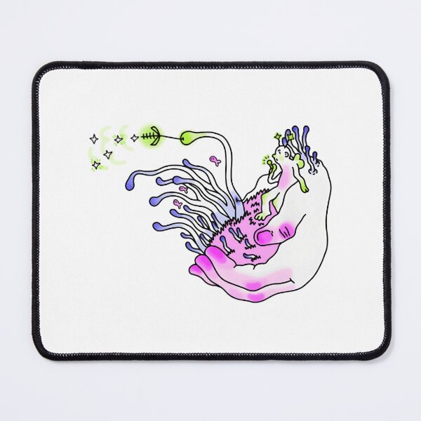 Item preview, Green Sketch Burst Abstract Pink Fluid Monster Art designed and sold by nerdherdpodcast.