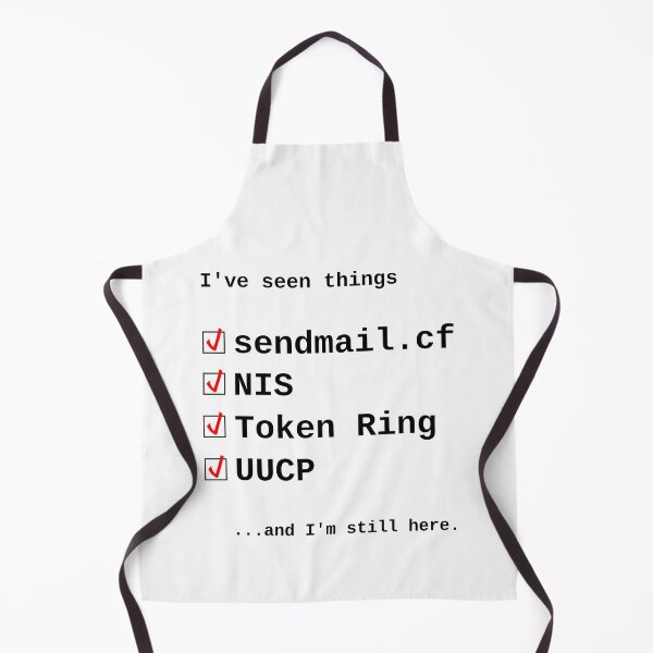 Item preview, I've seen things: sendmail.cf, NIS, Token Ring, UUCP and I'm still here designed and sold by LittleGreyMan2026.