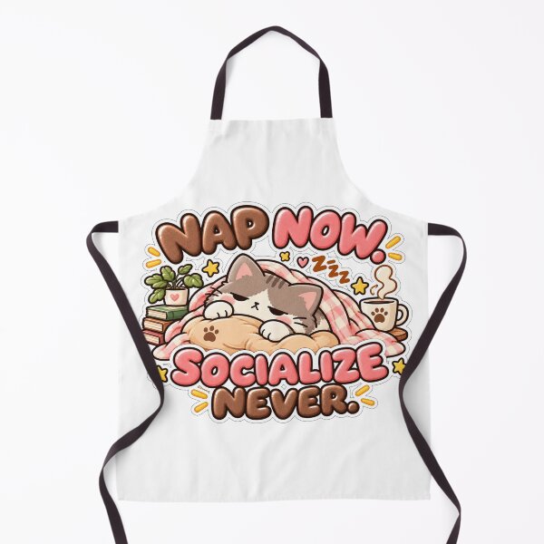 Item preview, Nap Now Socialize Never – Cute Sleepy Cat Introvert Design designed and sold by Phalong.
