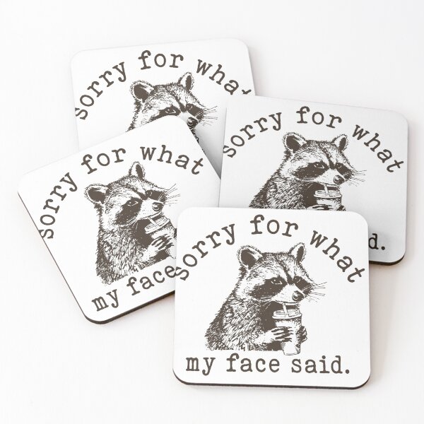 Item preview, Sorry For What My Face Said Funny Raccoon Coffee Vintage designed and sold by JossDesign15.