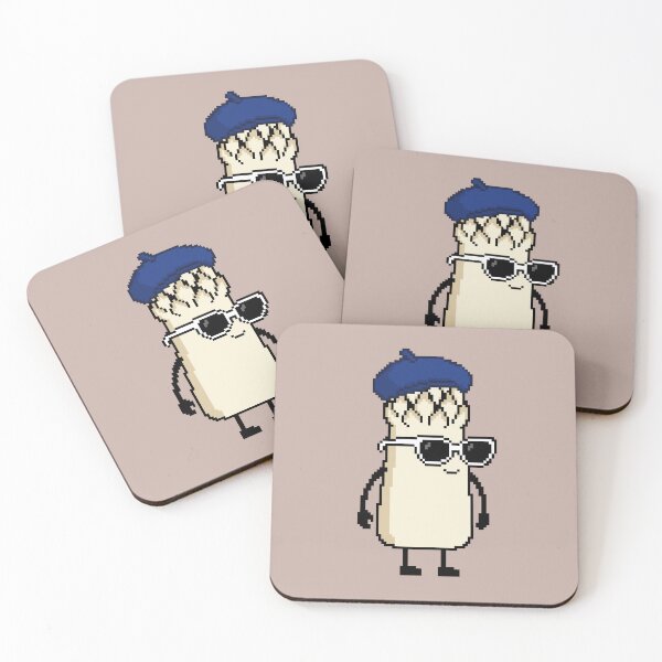 Item preview, Asparagus white Pixel with a Beret (BL) designed and sold by White Rim Mates.