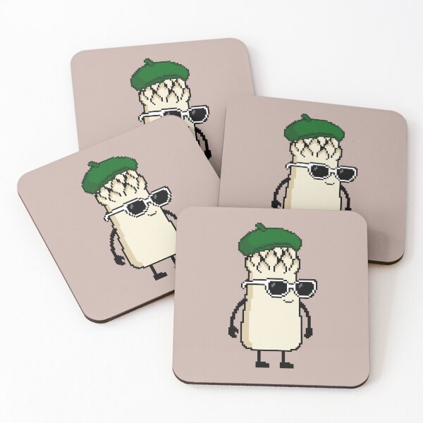 Item preview, Asparagus white Pixel with a Beret (GN) designed and sold by White Rim Mates.